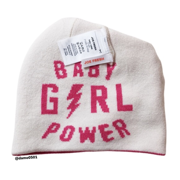 NWT Joe Fresh “Baby Girl Power” Reversible Beanie - Picture 2 of 7